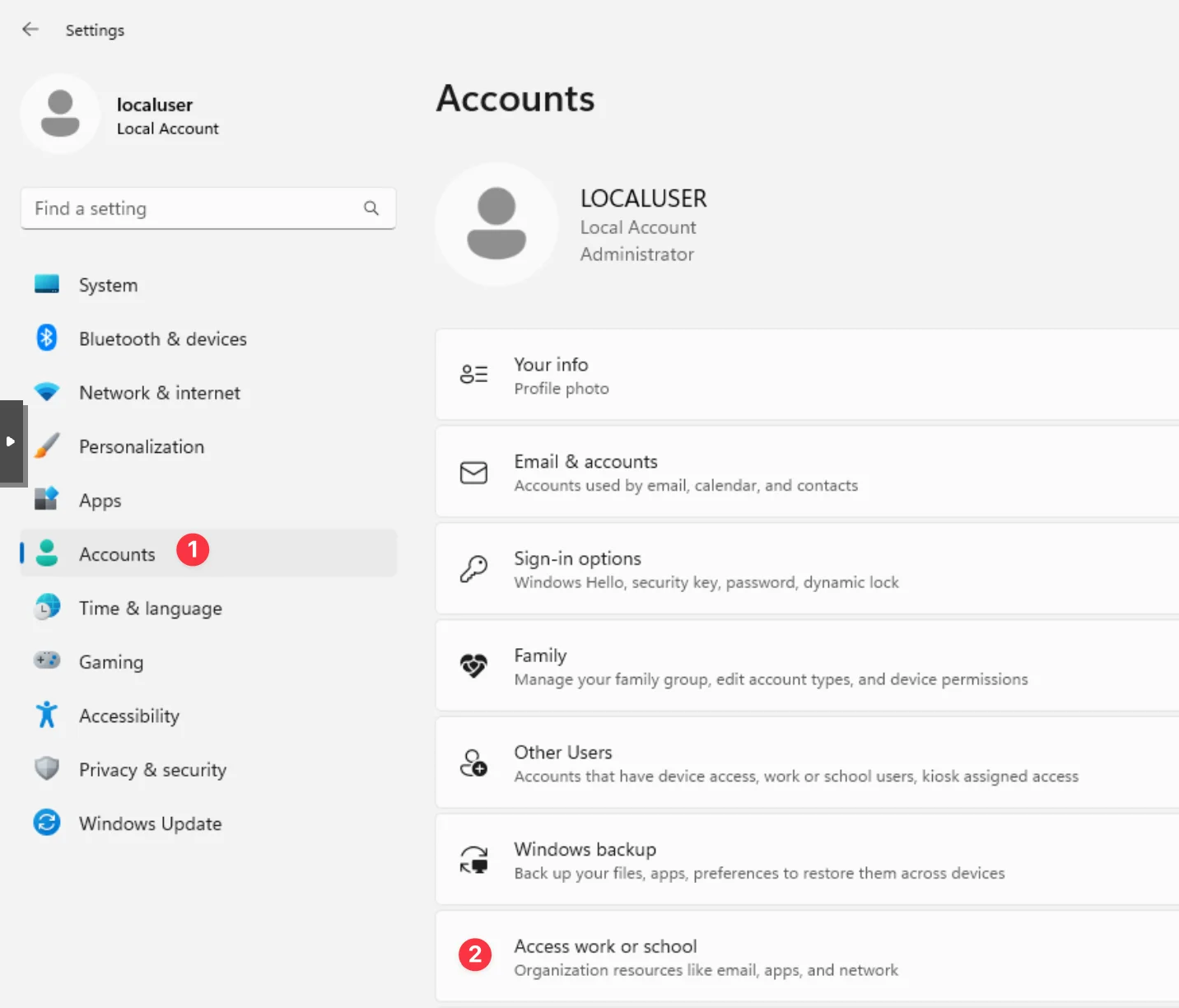 Windows Settings screenshot